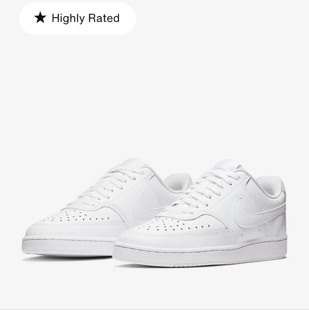 White Nike Air Force 1s/Court Vision Low Size 8